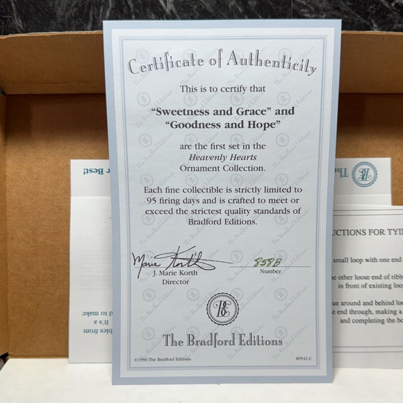 THE BRADFORD EDITIONS “Sweetness and Grace” and “Goodness and Hope” Ornaments - Picture 7 of 11